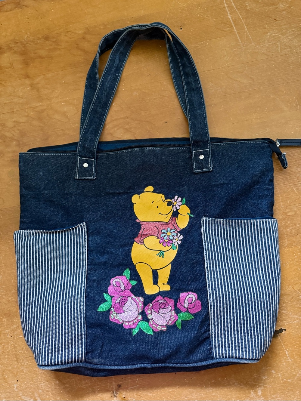 Vintage Disney Winnie The Pooh Denim Tote Bag Y2K